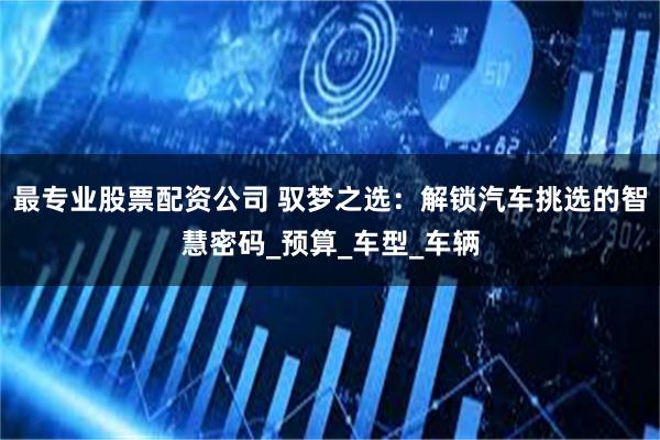 最专业股票配资公司 驭梦之选：解锁汽车挑选的智慧密码_预算_车型_车辆