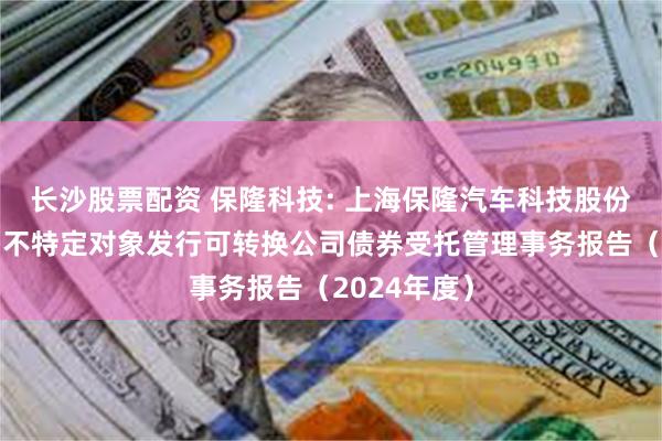 长沙股票配资 保隆科技: 上海保隆汽车科技股份有限公司向不特定对象发行可转换公司债券受托管理事务报告(2024年度)